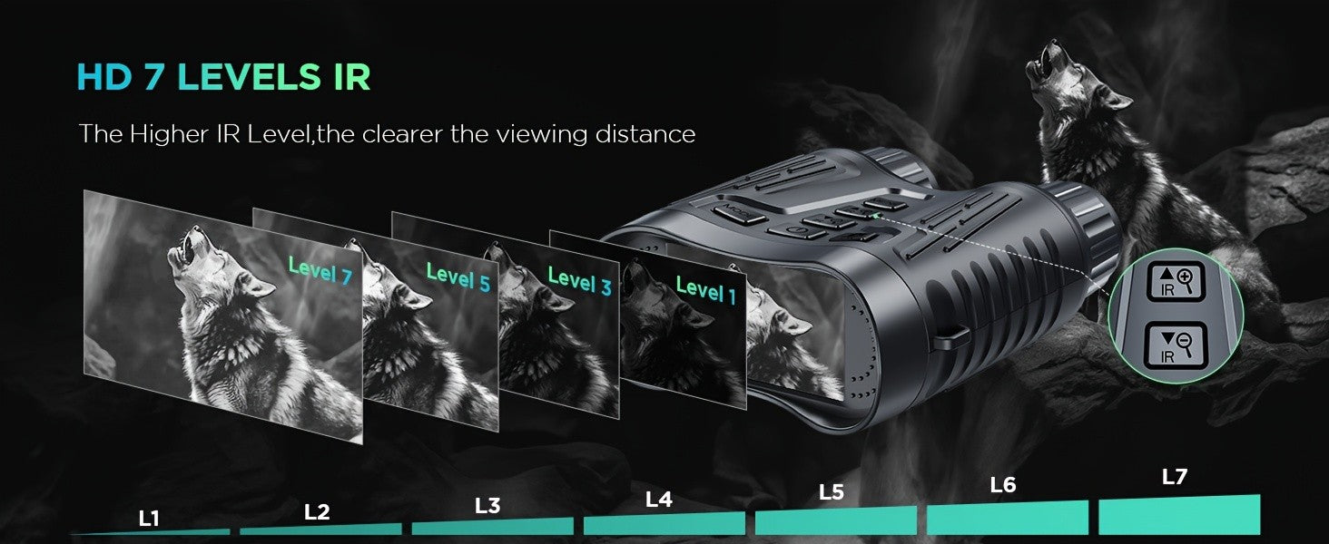 4K Night Vision Goggles for Adults – 64GB Memory Card, 3.2" Screen, 8X Digital Zoom for Hunting, Camping, Security & Outdoor Night Vision Binoculars