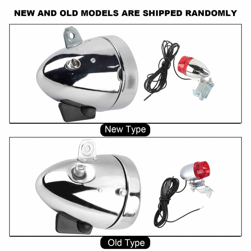 Bicycle Dynamo Headlight Tail Light Kit 12V 6W Friction Generator No Battery Bike Light Set for Mountain Road BMX Folding Electric Kids Cruiser Bikes – Silver