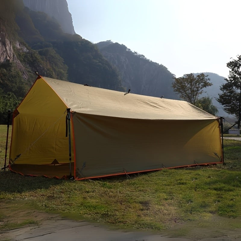 Waterproof Camping Tarp Canopy 4 Person – UV Protection Alloy Poles Portable Foldable Rain Fly Awning for Hiking Backpacking Survival Outdoor, Multiple Colors & Sizes