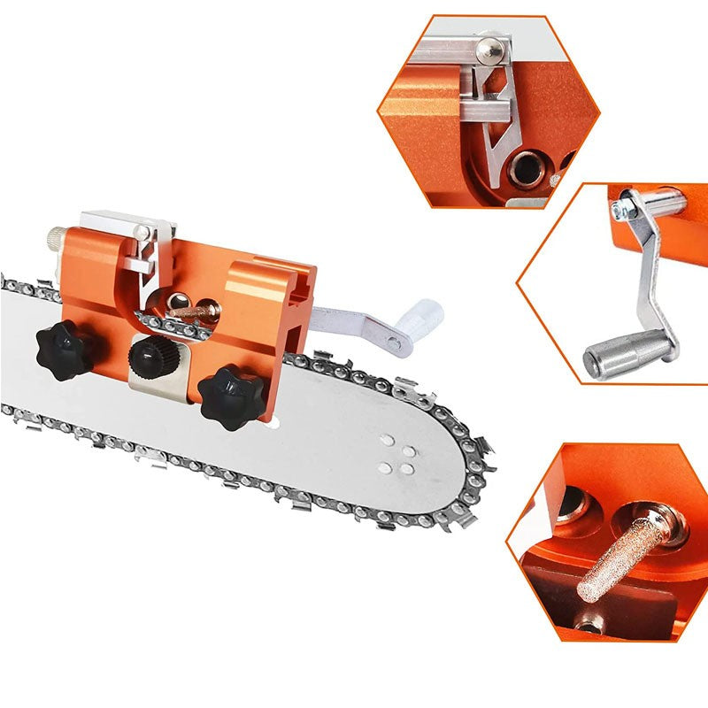 Chainsaw Sharpener Jig Portable Hand-Cranked – Chain Saw Sharpening Kit 1/3/5/10pcs Burrs Blue Yellow Outdoor Logging