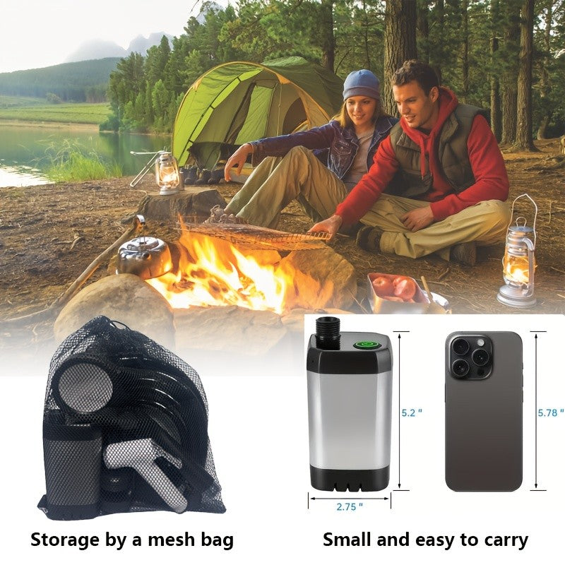 Portable Camping Shower Pump 6000mAh Rechargeable, IPX7 Waterproof Outdoor Shower with LED Display Multiple Modes 120 Min Runtime, Handheld Camp Shower for Hiking Pet Washing Car Beach Travel