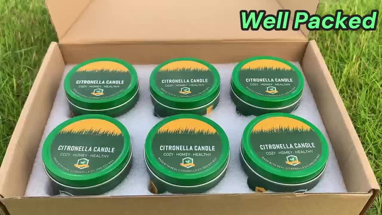 Citronella Candles Outdoor 6 Pack 4.4 oz 150 Hours Burn Time Mosquito Repellent Candles for Patio Camping BBQ Garden Yard Party