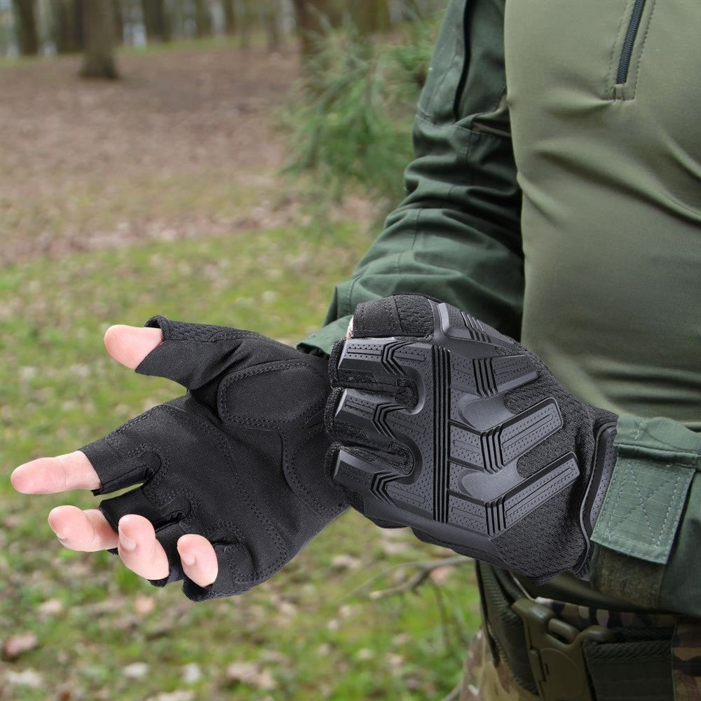 Fingerless Tactical Gloves for Men & Women – Non-Slip Half Finger Gloves for Outdoor Sports, Fishing, Cycling, Hiking & Military Training, Breathable Quick-Dry Camouflage