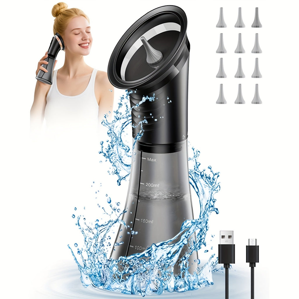 Electric Ear Wax Removal Kit – 3-Speed Hydraulic Ear Cleaner with Irrigation Flushing System & Wastewater Recovery, USB Rechargeable, Adults Home Use
