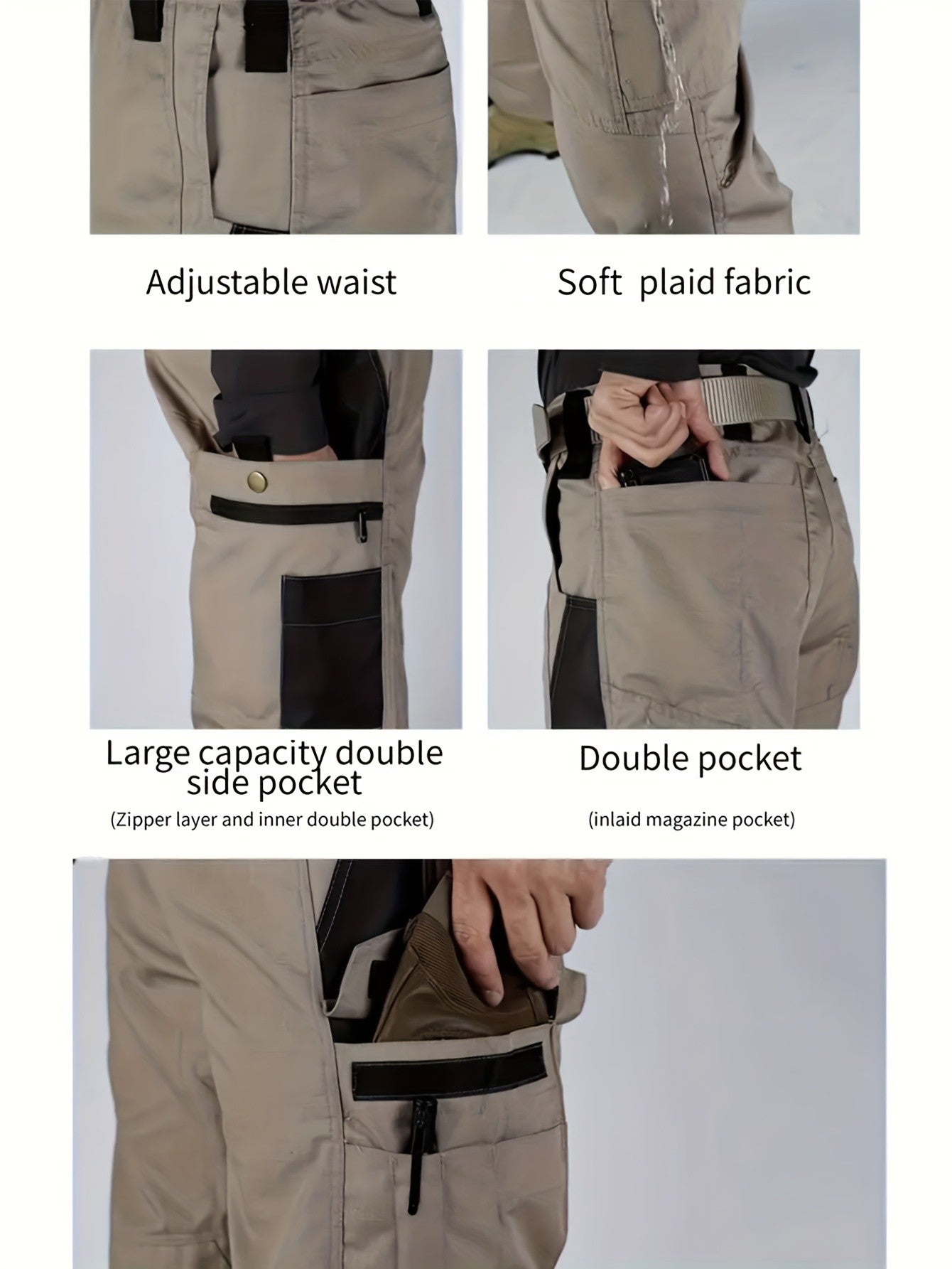 Men's Tactical Cargo Pants Quick-Dry Lightweight Hiking Pants Multi-Pocket Outdoor Work Pants for Men S-XXXL Black Grey Green