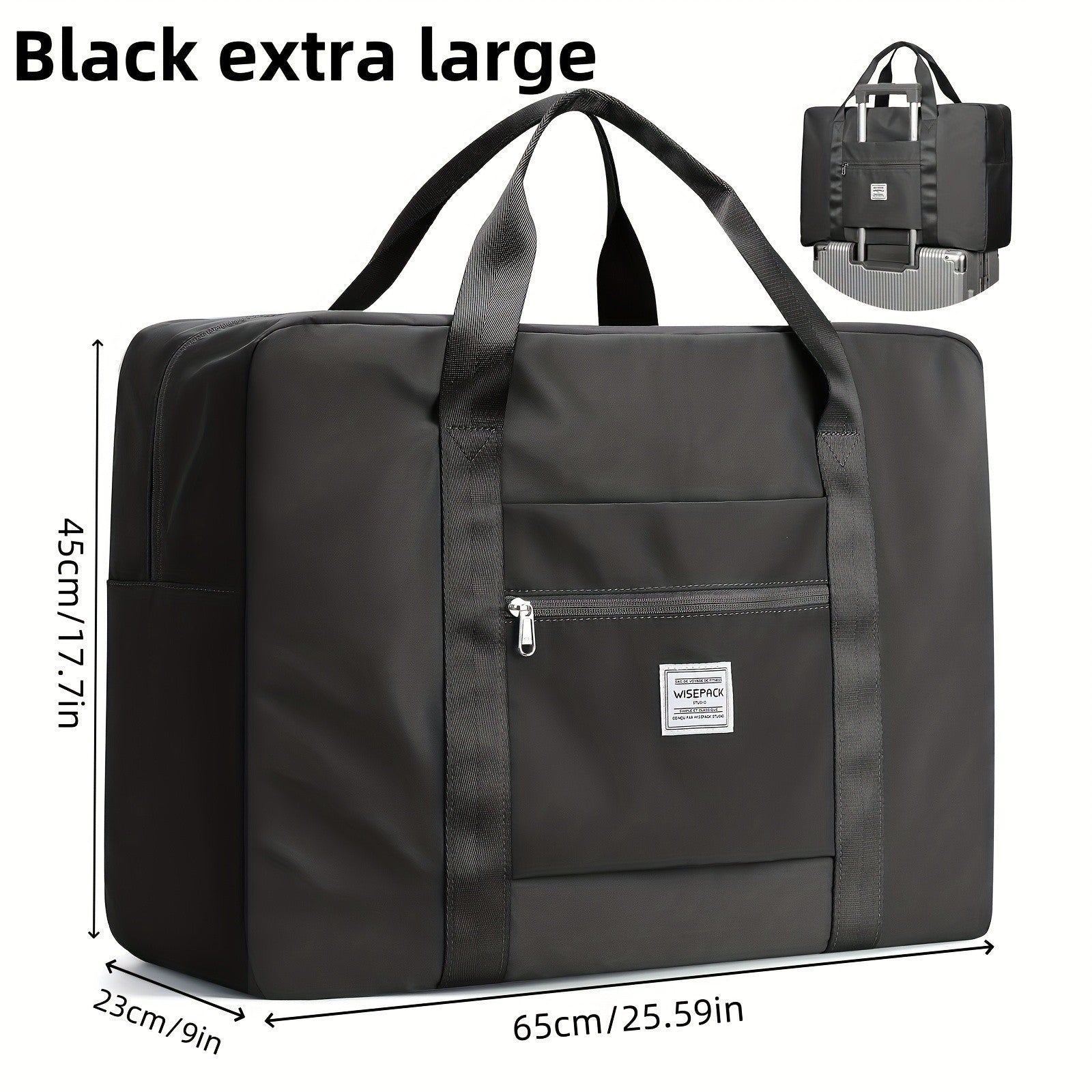 Large Gym Bag for Women Men Oversized Travel Tote Bag 17.7 Gallon Nylon Sports Duffel Bag Weekend Overnight Fitness Workout Bag Purple Pink Black