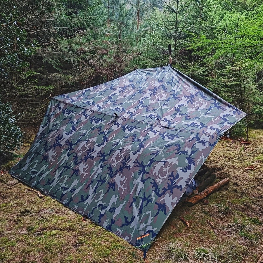 Waterproof Camping Tarp Canopy 4 Person – UV Protection Alloy Poles Portable Foldable Rain Fly Awning for Hiking Backpacking Survival Outdoor, Multiple Colors & Sizes