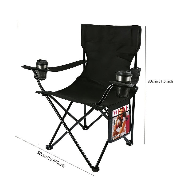 Oxford Canopy Camping Chair 600D Portable Folding – Durable Sunshade Seat for Beach, Picnic, Fishing, Sports Events & Backyard | Black, Red, Blue, Green