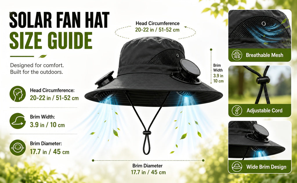 Solar Fan Hat with Built-In Cooling Fans – Breathable Wide Brim Sun Hat for Men & Women, Adjustable Speed for Hiking, Fishing, Gardening & Outdoor Summer Activities