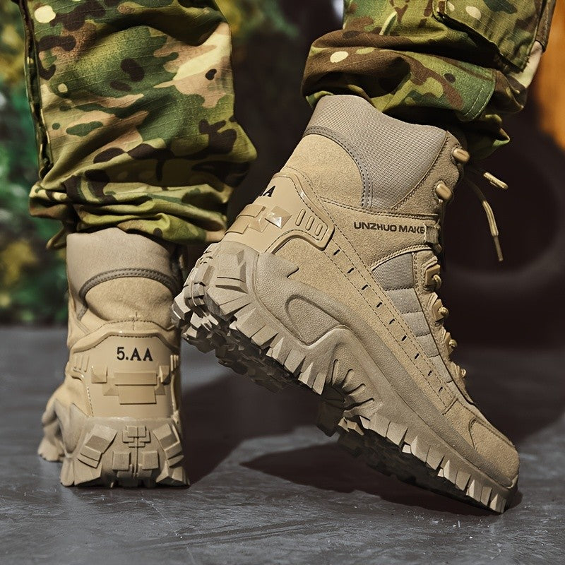 Men's High-Top Tactical Hiking Boots – Lightweight Slip-Resistant All-Season Boots for Outdoor Hiking, Hunting, Jungle & Adventure Travel, US 7-12, 3 Colors