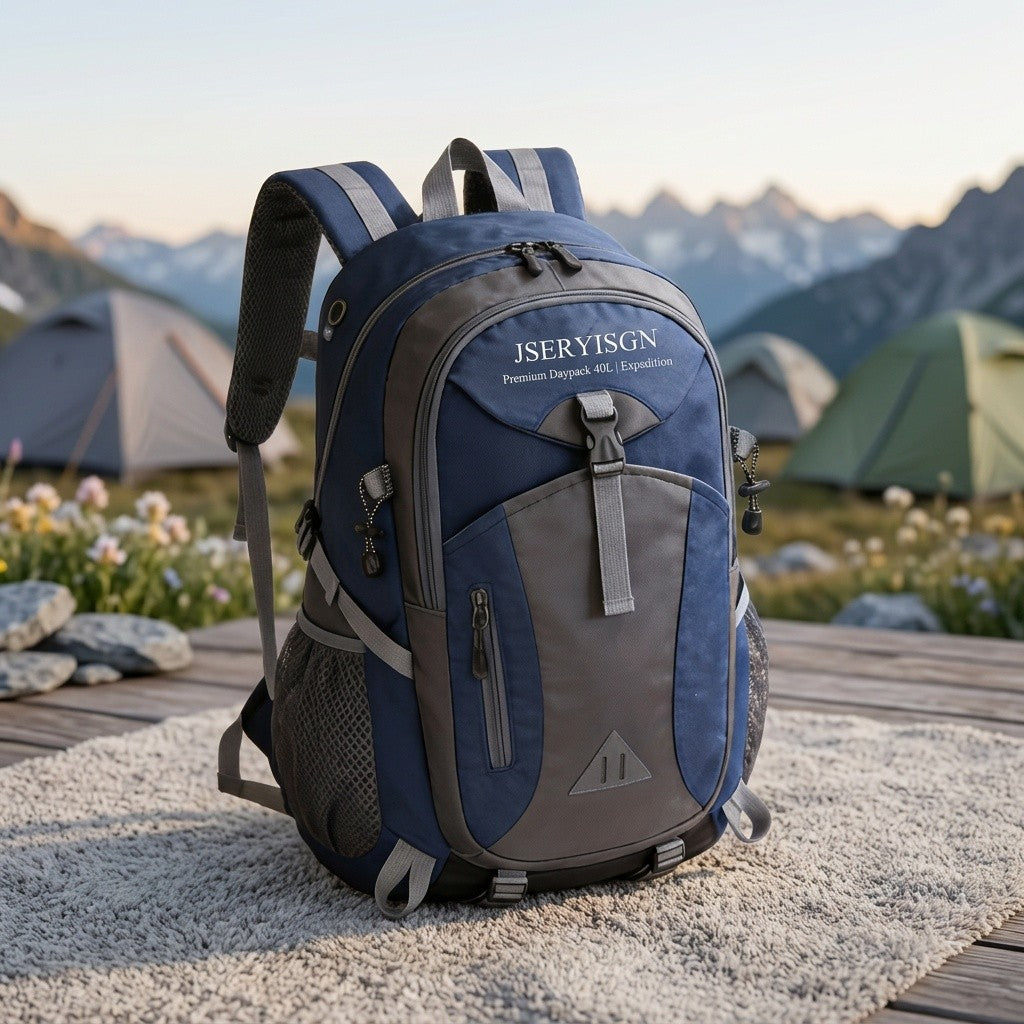 40L Hiking Backpack Lightweight Daypack Rucksack for Men Women with Hip Belt Zipper Closure Large Capacity for Camping Travel Cycling Climbing Outdoor Adventures