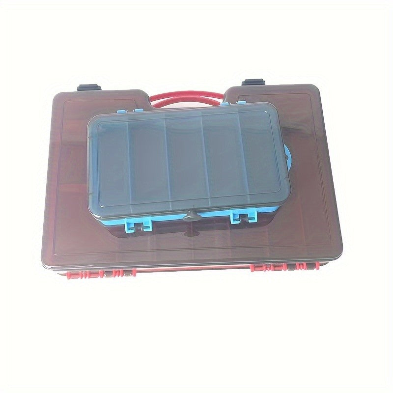 Fishing Tackle Box Two-Sided Storage Portable - Multi-Functional Lure Organizer for Bass Trout Freshwater Saltwater Fishing, Large & Extra Large Sizes, Orange Red Yellow Blue Black White