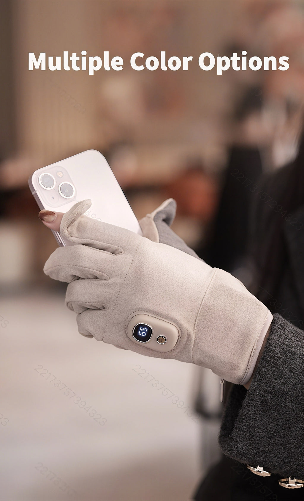 Electric Heated Gloves 3000mAh Rechargeable Hand Warmer Gloves Detachable Fingers 3 Heat Settings Washable Battery Heated Gloves for Cycling Gaming Outdoor Winter Men Women