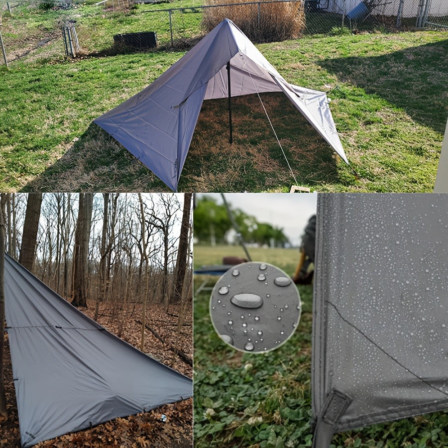 Waterproof Camping Tarp Canopy 4 Person – UV Protection Alloy Poles Portable Foldable Rain Fly Awning for Hiking Backpacking Survival Outdoor, Multiple Colors & Sizes