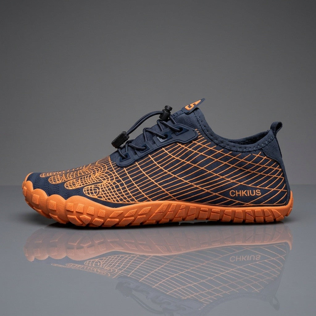 Water Shoes for Men Women Quick Dry Lightweight Beach Swimming Aqua Shoes - Non-Slip Rubber Sole for Hiking Yoga Diving Fitness - Lace Up Striped Design US 4.5-14 Blue Orange Black Gray White Red