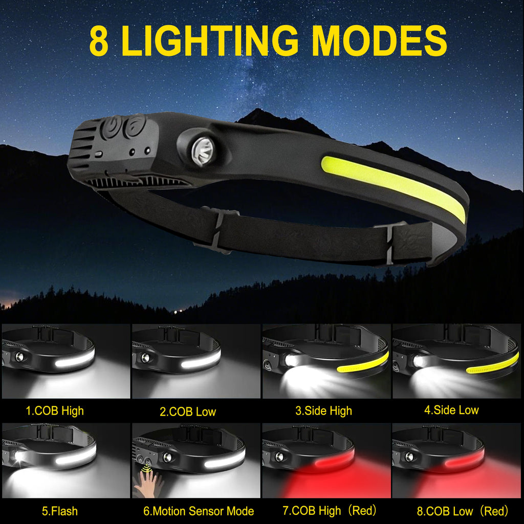 LED Headlamp Rechargeable 4 Pack USB Hands-Free Ultra Bright 1200mAh Adjustable Headband Work Light – Camping Hiking Running Fishing Repairing Emergency Headlamps for Adults