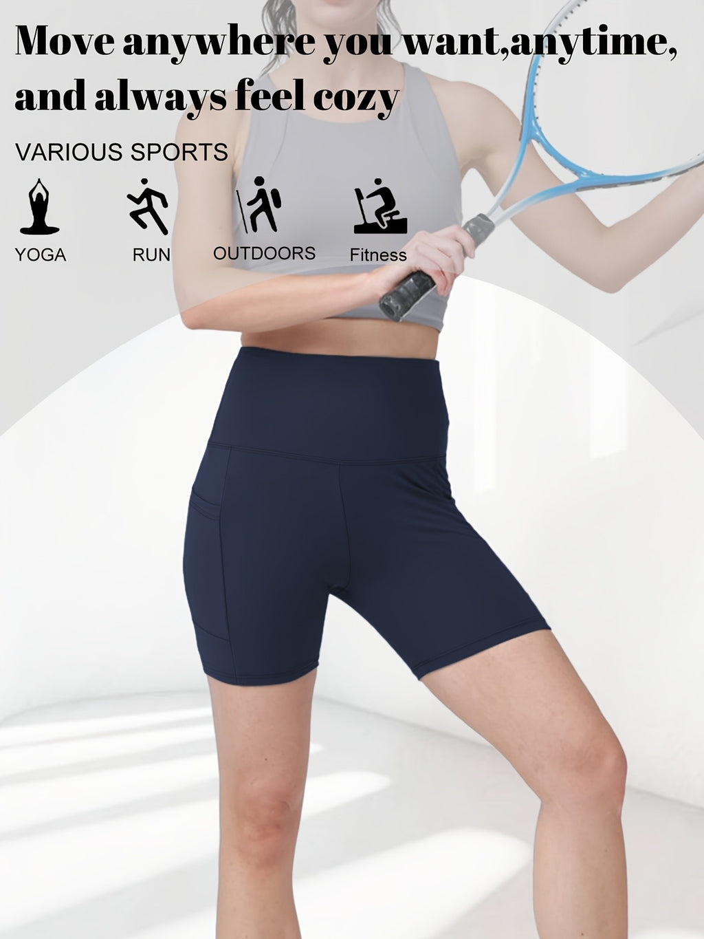 Women's High Waisted Yoga Shorts Butt Lifting Tummy Control, 88% Polyester Stretch Workout Shorts for Running Cycling Fitness, Casual Athletic Shorts Sizes S-XXL Black Dark Gray