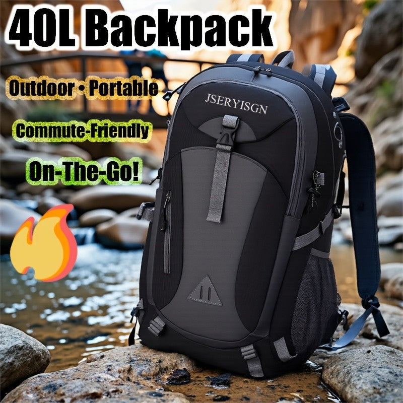 40L Hiking Backpack Lightweight Daypack Rucksack for Men Women with Hip Belt Zipper Closure Large Capacity for Camping Travel Cycling Climbing Outdoor Adventures