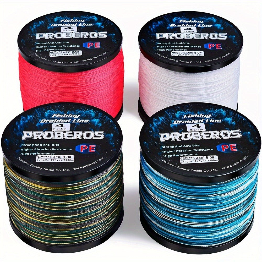 Braided Fishing Line 4 Strand 1094 Yards Abrasion Resistant Zero Stretch Super Strong 6LB-80LB Test Freshwater Saltwater Fishing Line Gray Green Blue Camouflage Green Camouflage