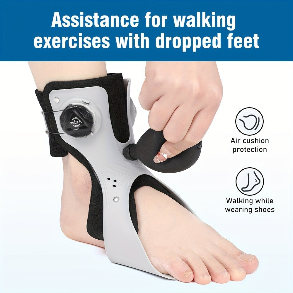 Foot Drop Corrector Brace with Airbag Support Breathable Ankle Brace BOA Strap Lace-Up Closure Triangle Support for Daily Wear Recovery Walking Left or Right Foot S-XXL