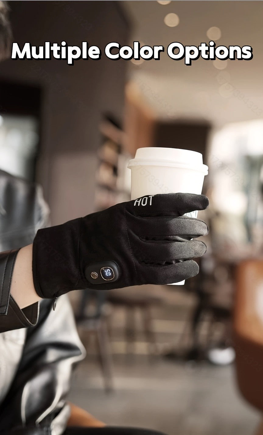 Electric Heated Gloves 3000mAh Rechargeable Hand Warmer Gloves Detachable Fingers 3 Heat Settings Washable Battery Heated Gloves for Cycling Gaming Outdoor Winter Men Women