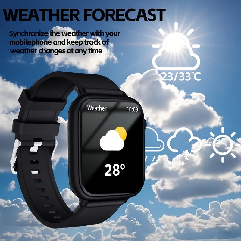 Smart Watch Men Women 1.83 Inch Full Touch Screen Wireless Calls Pedometer Fitness Tracker IP68 Waterproof iPhone Android Black Pink Silver