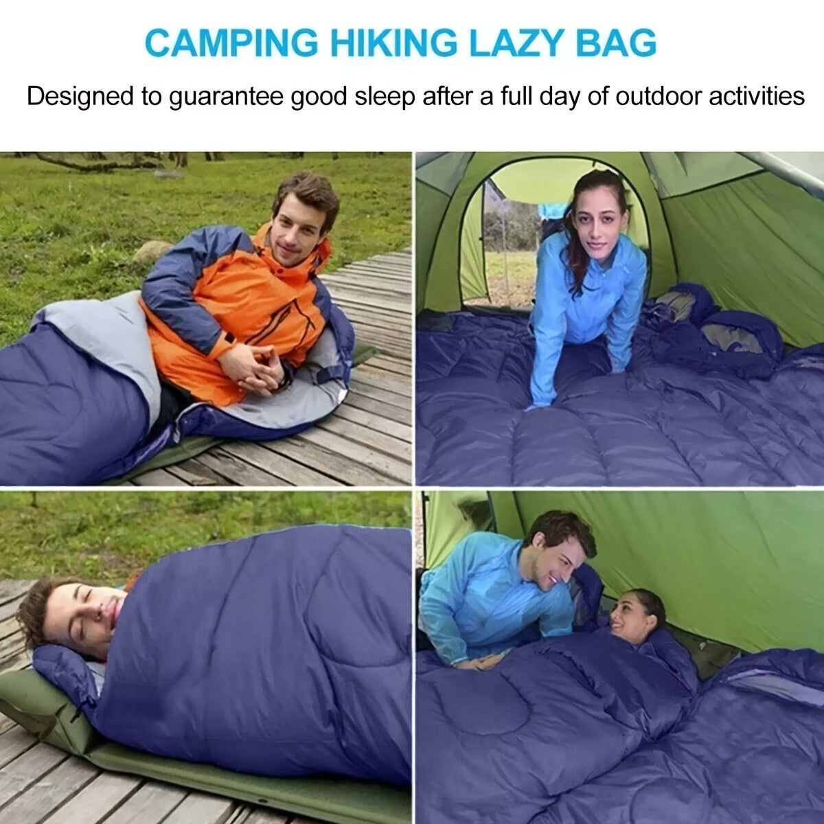 4 Season Sleeping Bag Lightweight Cold Weather – Envelope Design, Drawstring Closure & Adjustable Head Strap | 0–19°F Rated for Camping, Backpacking, Hiking & Mountaineering | 1 or 2 Pack