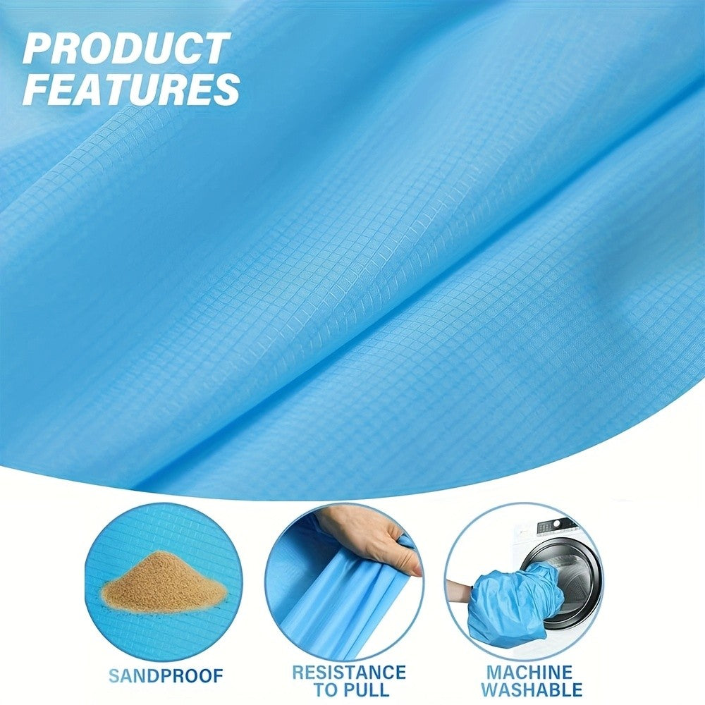Sand-Proof Beach Blanket Extra Large – Foldable Polyester Beach Mat with 4 Corner Stakes, Lightweight Portable for Beach Camping Picnic Hiking Travel
