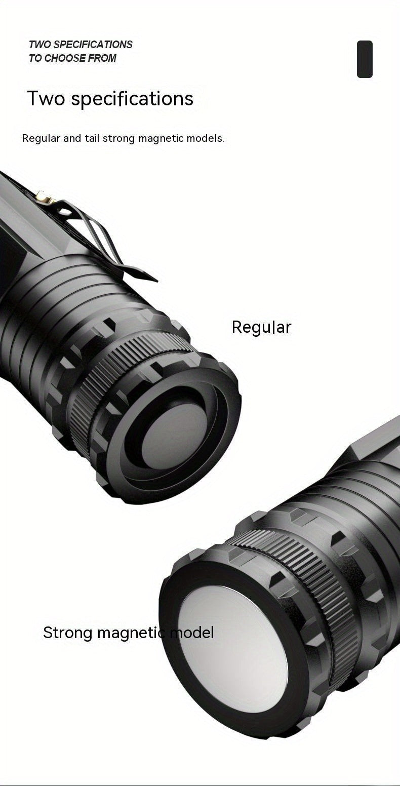 3000LM Rechargeable Tactical Flashlight with Magnetic Base & Long Range Beam – Outdoor Camping Emergency Household LED Torch