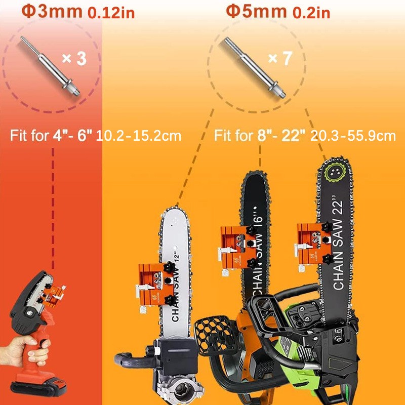 Chainsaw Sharpener Jig Portable Hand-Cranked – Chain Saw Sharpening Kit 1/3/5/10pcs Burrs Blue Yellow Outdoor Logging