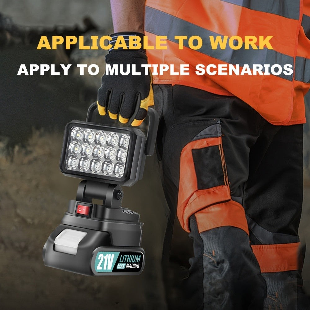 Makita 21V Battery LED Work Light – Portable Camping Lantern & Jobsite Flashlight, IP4X Water Resistant, High Brightness, Emergency Power Outage Light for Hiking & Outdoor Use
