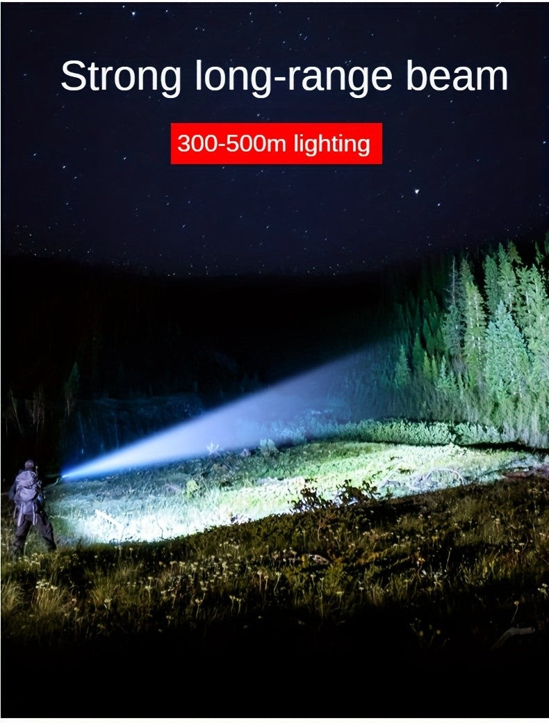 2000 Lumen Rechargeable Flashlight with Zoom – USB Zoomable LED Torch 2400mAh 3 Modes High Power for Camping Fishing Hiking Hunting Emergency Outdoor