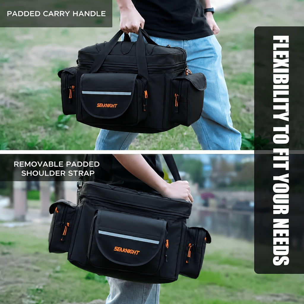 Fishing Tackle Bag Camouflage Durable Nylon Shoulder Carry Fishing Gear Bag for Hiking Travel Lure Storage Organizer