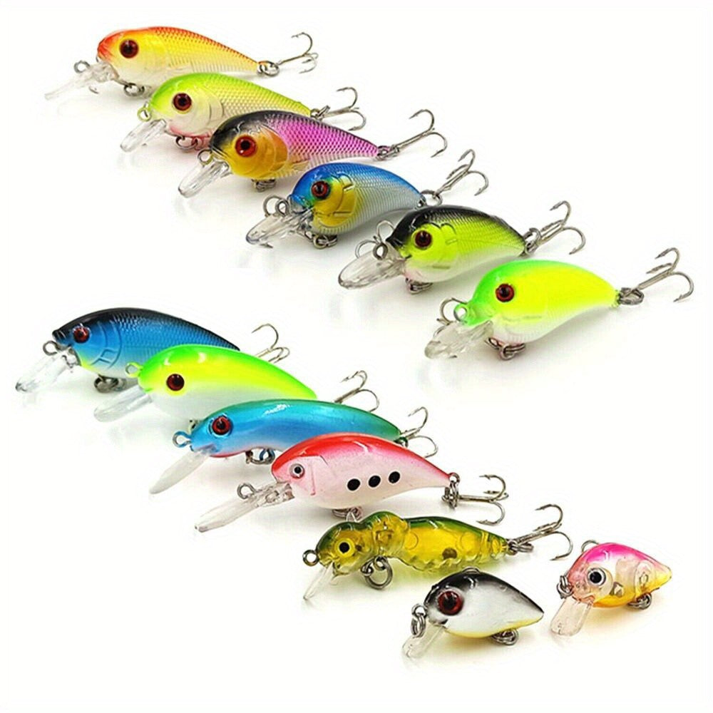 30-Piece Fishing Lures Set Mixed Crankbaits Minnow Baits with Hooks – Freshwater & Saltwater Fish Tackle Kit, 2g-6g, Assorted Colors