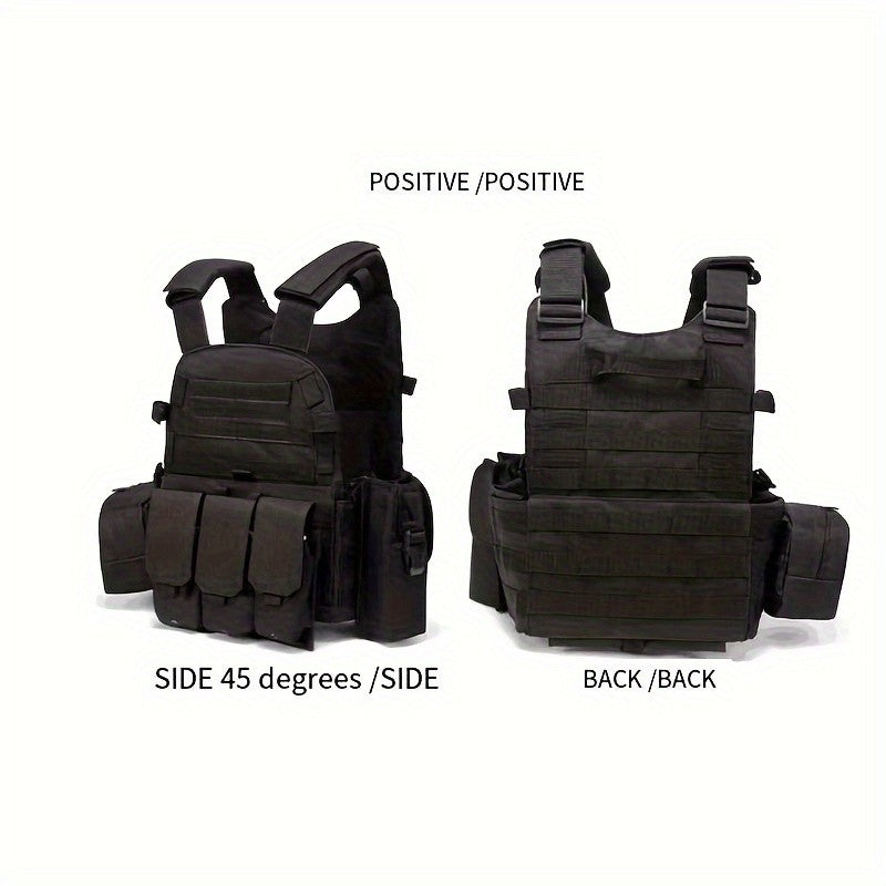 Tactical MOLLE Vest 6094 Multi-Functional Plate Carrier for Men - Outdoor Combat Training CS Airsoft Paintball Hunting Vest - Adjustable Military Green Black Army Green Brown Mud Color