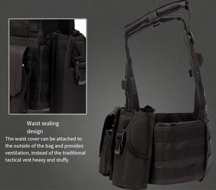 Tactical MOLLE Vest 6094 Multi-Functional Plate Carrier for Men - Outdoor Combat Training CS Airsoft Paintball Hunting Vest - Adjustable Military Green Black Army Green Brown Mud Color