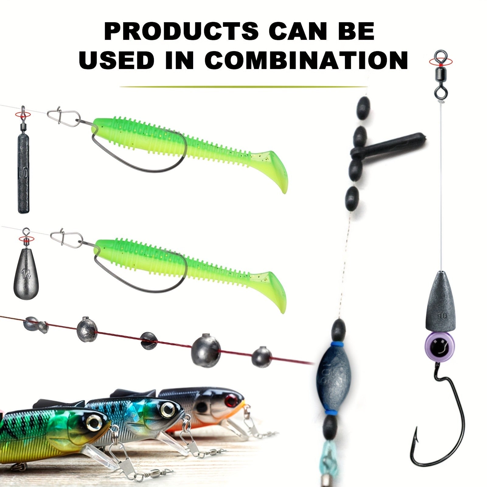 Fishing Tackle Kit 306 & 84 Pcs – Hooks Sinkers Bobbers Jig Heads Beads Swivels Snaps with Tackle Box for Freshwater & Saltwater Fishing