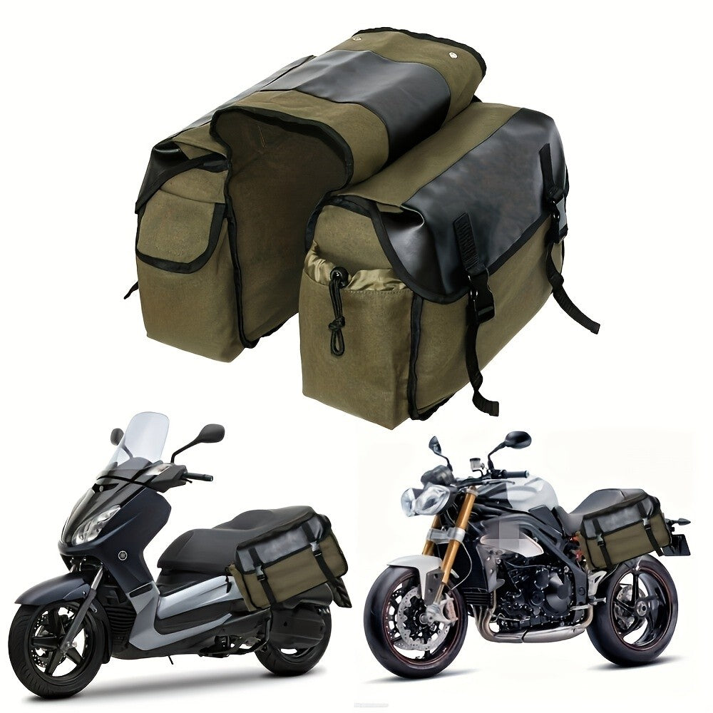 Bicycle Rear Seat Saddle Bag – Durable Double Pannier Bag for Mountain Bike & Road Bike, Back Frame Rack Bag for Cycling, Available in Black, Army Green & Khaki