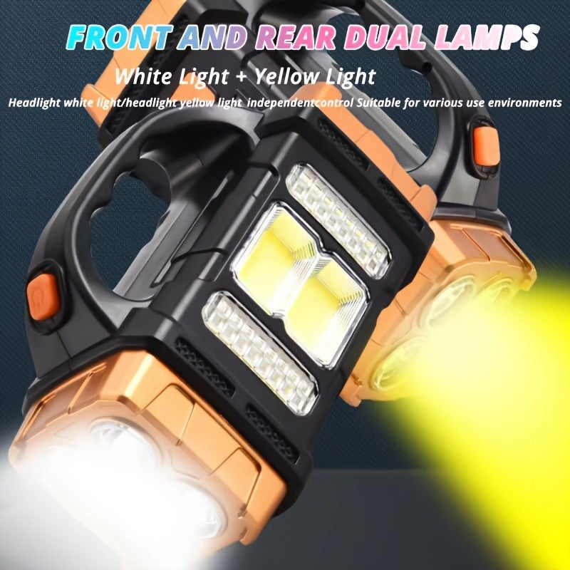 2-Pack Solar LED Flashlights Rechargeable USB-C Fast Charging High Lumen Tactical Flashlight Outdoor Camping Hunting Emergency Survival
