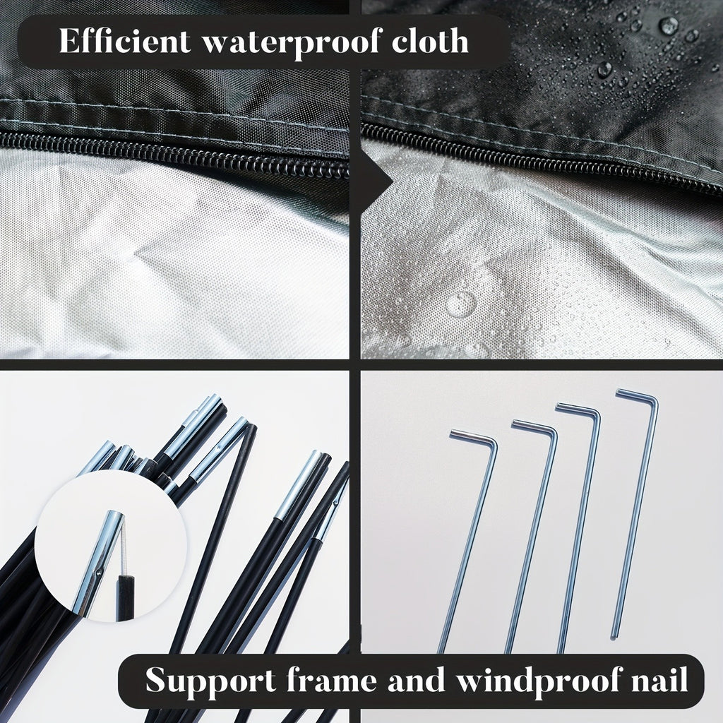 Portable Folding Bicycle Storage Tent Shed – Fits 2-3 Bikes Waterproof 210D Oxford Cloth with Fiberglass Poles for Home Garden Outdoor Bike & Motorcycle Storage