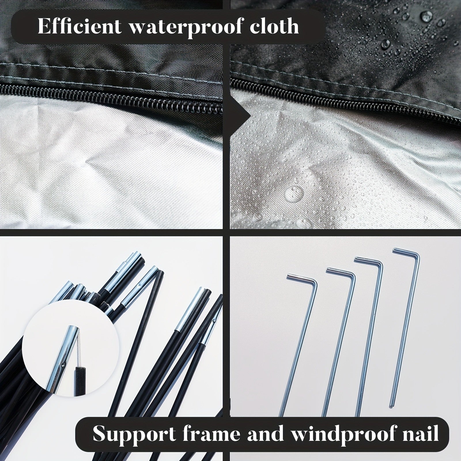 Portable Folding Bicycle Storage Tent Shed – Fits 2-3 Bikes Waterproof 210D Oxford Cloth with Fiberglass Poles for Home Garden Outdoor Bike & Motorcycle Storage