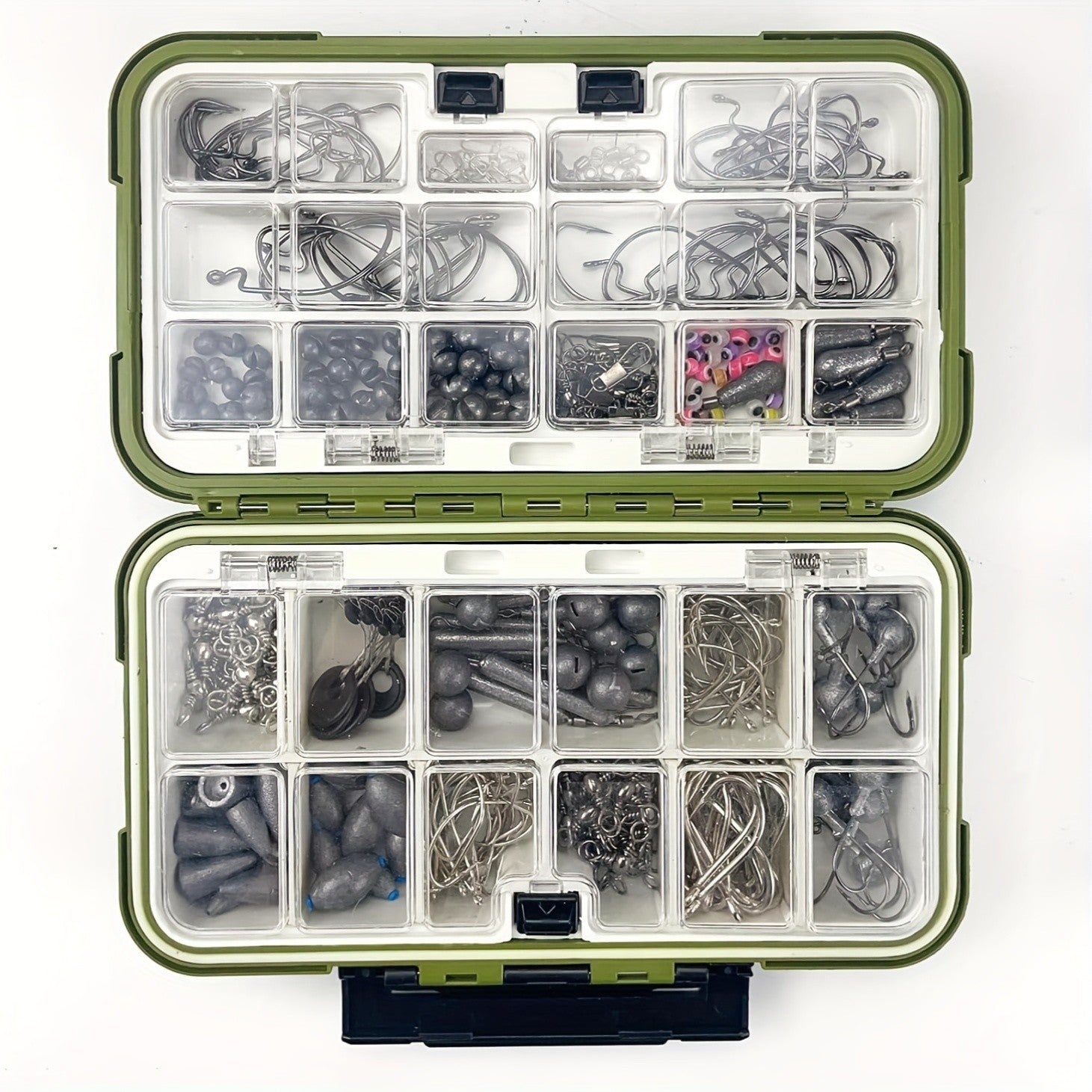 Fishing Tackle Kit 306 & 84 Pcs – Hooks Sinkers Bobbers Jig Heads Beads Swivels Snaps with Tackle Box for Freshwater & Saltwater Fishing