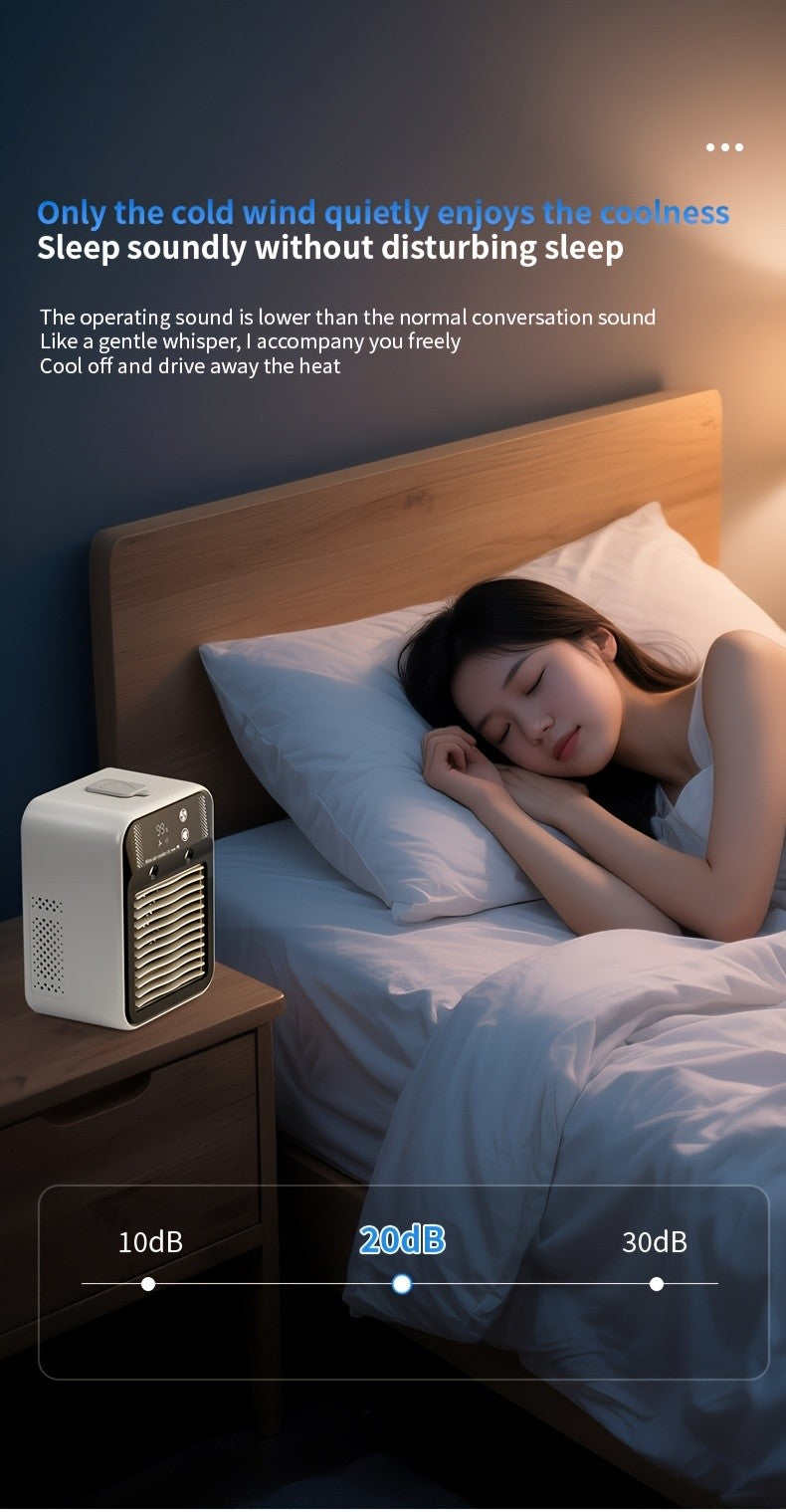 Portable Air Conditioner Fan - 6000mAh Rechargeable Personal Cooling Fan, USB-C Charging, 2 Wind Speeds & 2 Wind Modes, Touch Control, Indoor Outdoor Portable Mini AC Fan for Home, Office & Travel