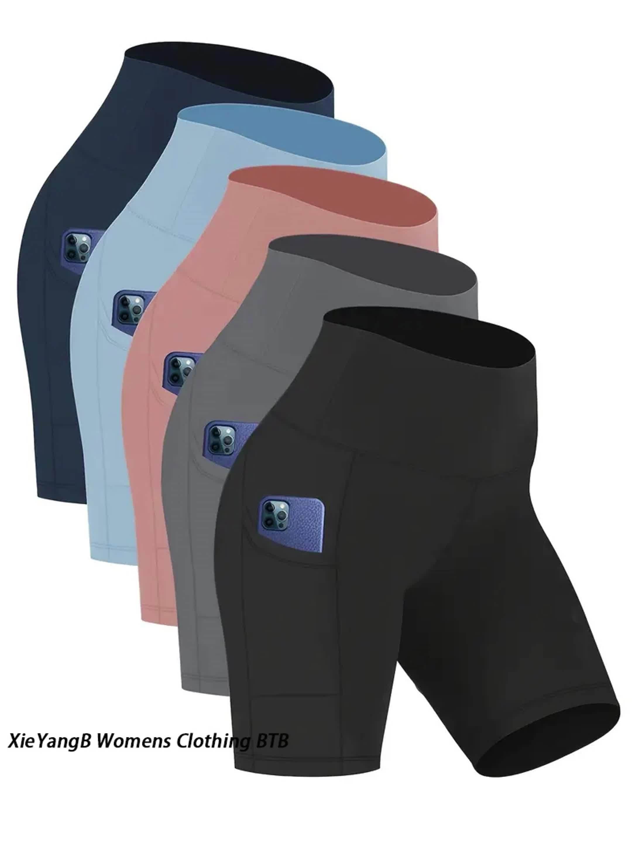 Women's Biker Shorts 5-Pack High Stretch 5 Inch Opaque Cycling Tights for Running Yoga Fitness Walking Plus Size M L XL XXL Mixed Colors