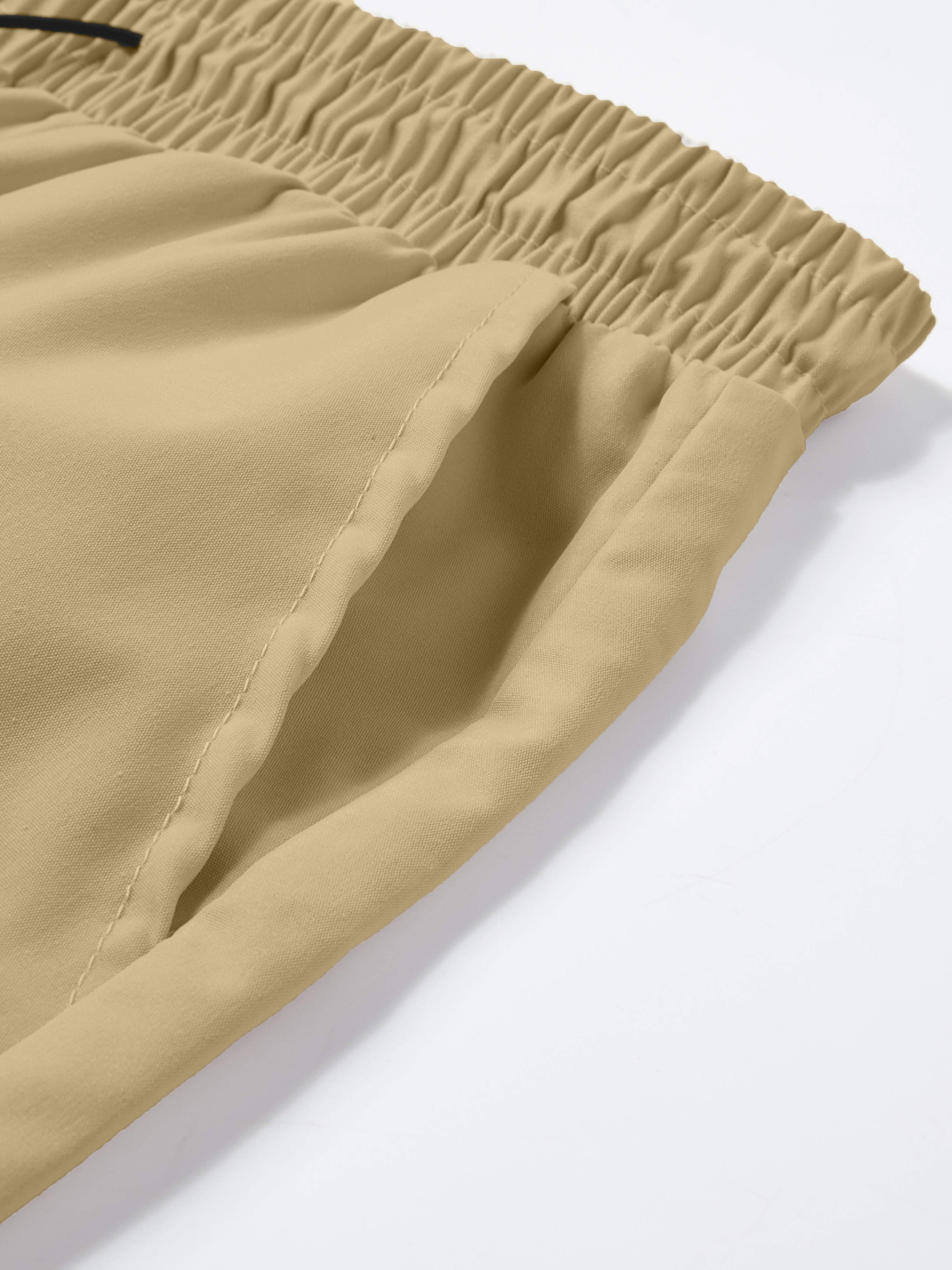 Women's Wide Leg Cargo Pants Elastic Waist Drawstring Multiple Pockets Loose Comfy Casual Trousers for Street Style Hiking Jogging Daily Wear All Season Beige Black Dark Gray Khaki XS-XXL