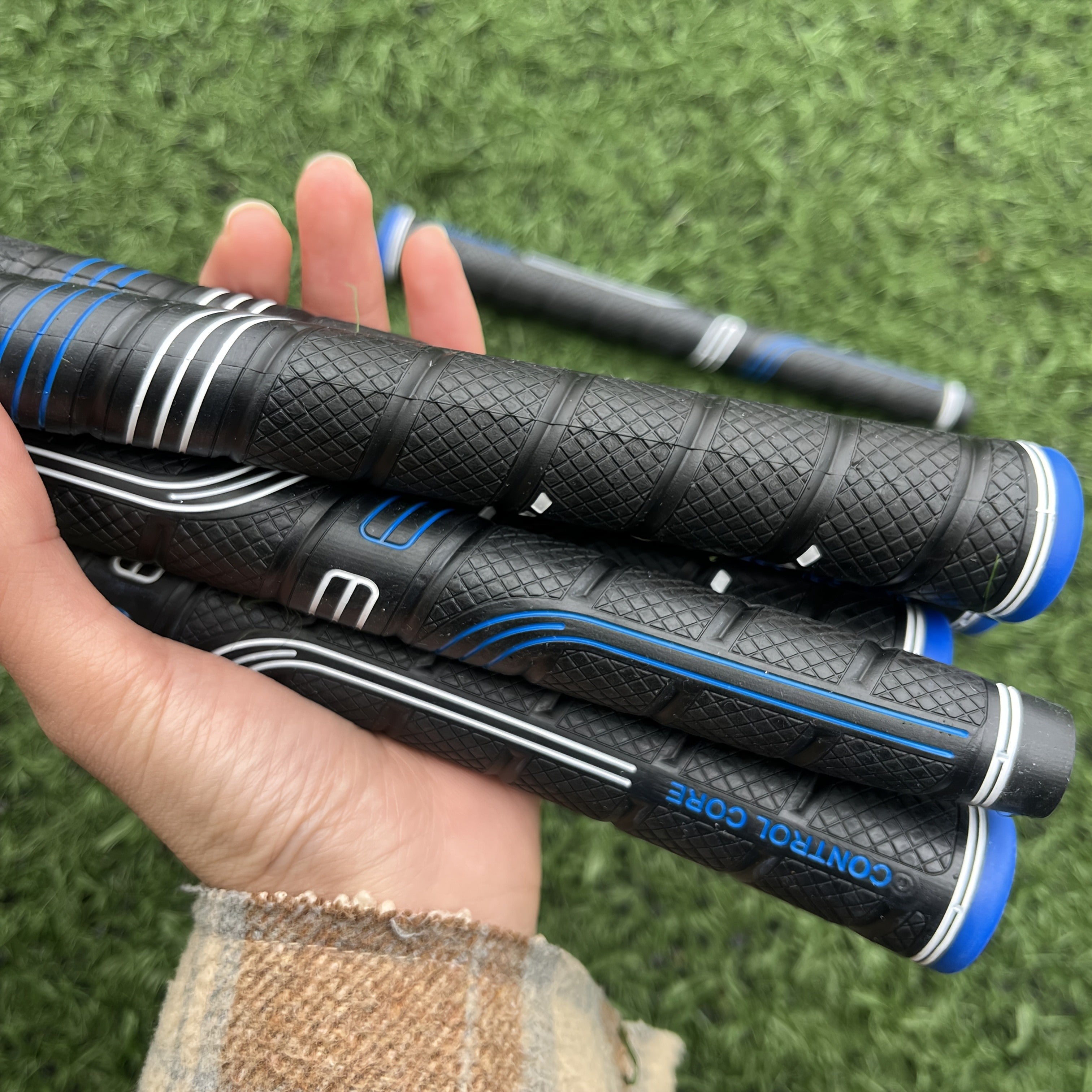 Jumbo Golf Grips 10-Pack Oversized Soft Rubber Anti-Slip for Iron & Wood Clubs - Ergonomic Precision Control Golf Club Grips for Men Women All Skill Levels - Blue Golf Accessories