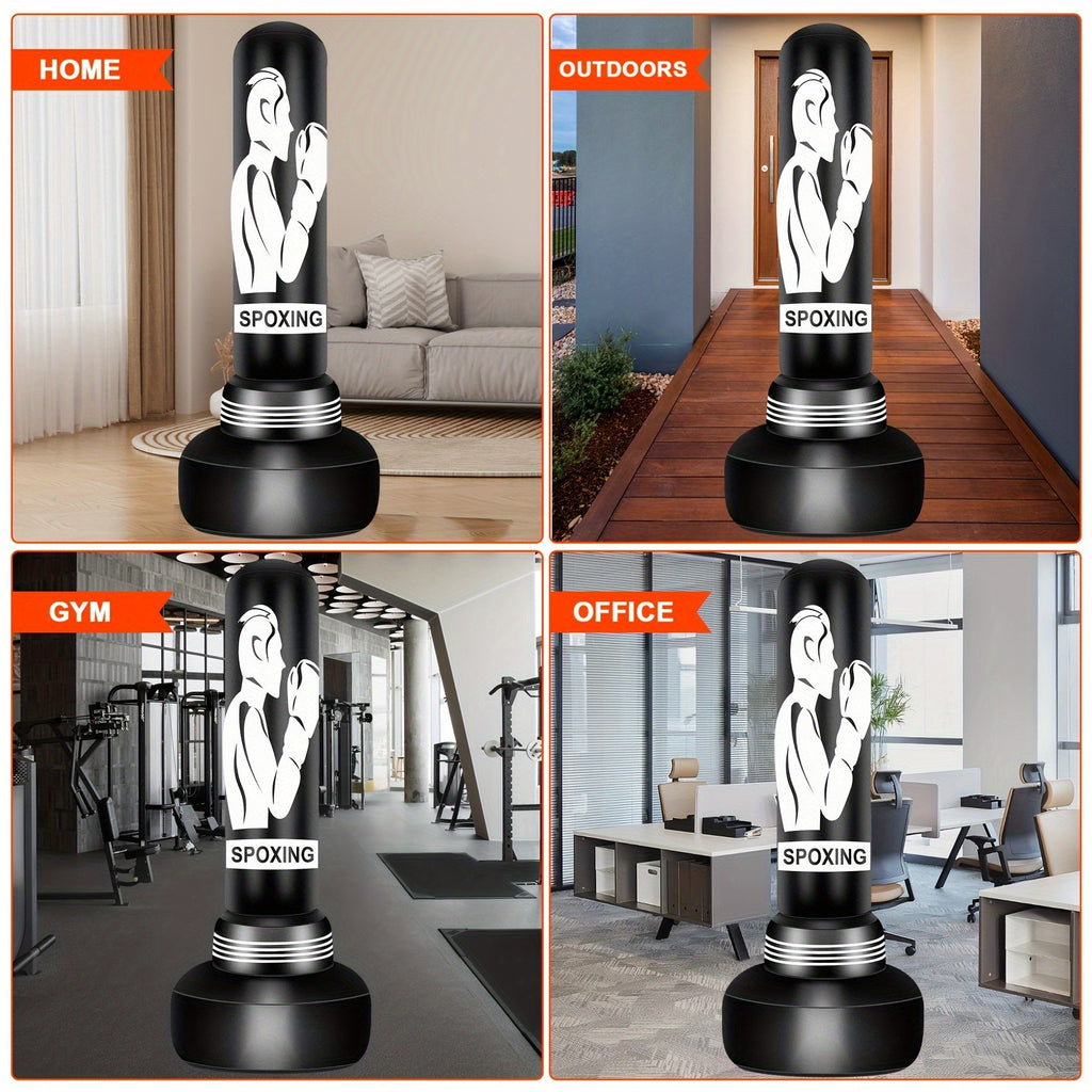 Freestanding Punching Bag with Stand 70 Inch Heavy Boxing Bag with Boxing Gloves Electric Air Pump Inflatable Training Bag for Adults Men Women Teens MMA Muay Thai Fitness Home Gym