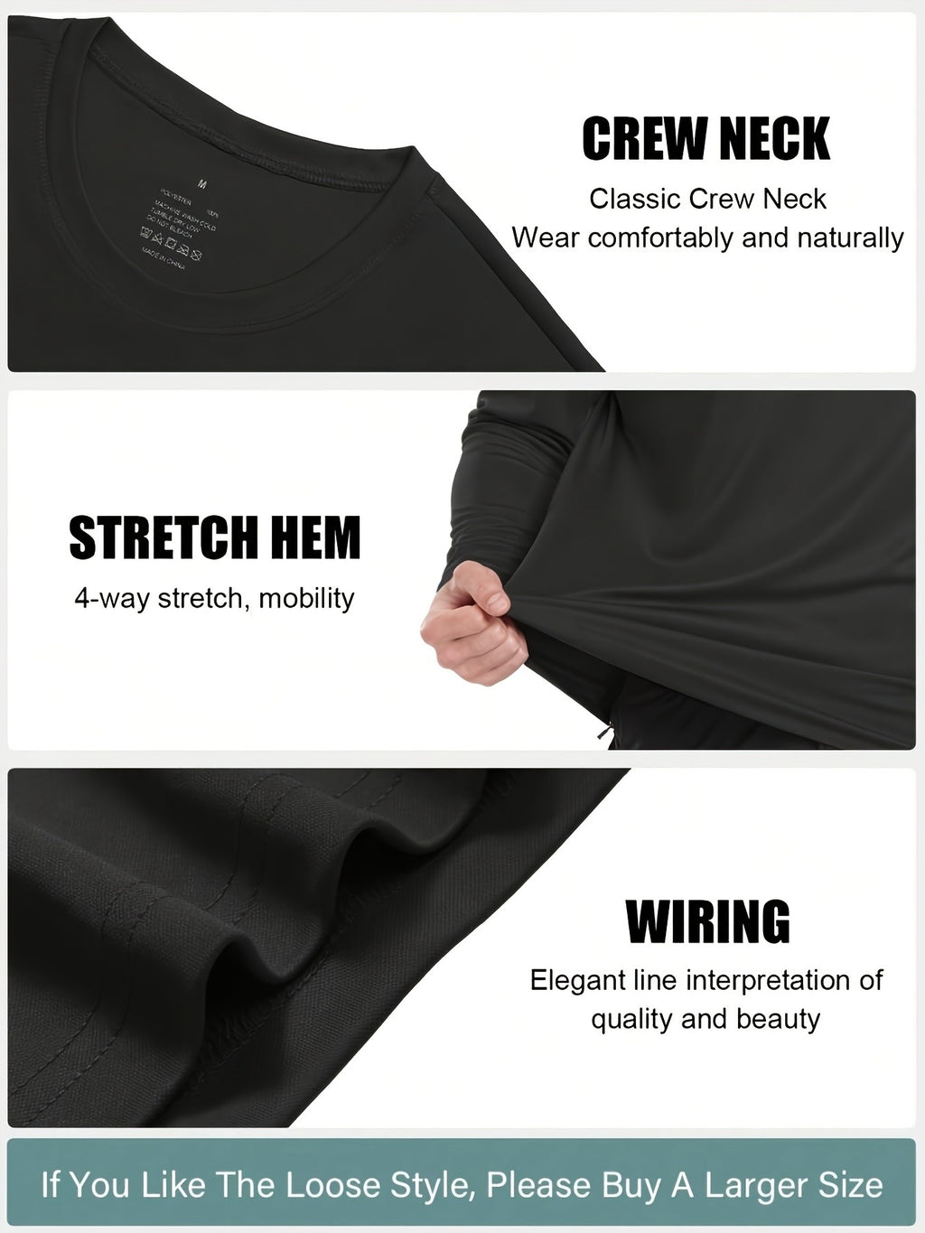 Quick-Dry Long Sleeve Sports T-Shirts for Men 5-Pack – Breathable Moisture-Wicking Athletic Workout Shirts Running Gym Training S-XXL