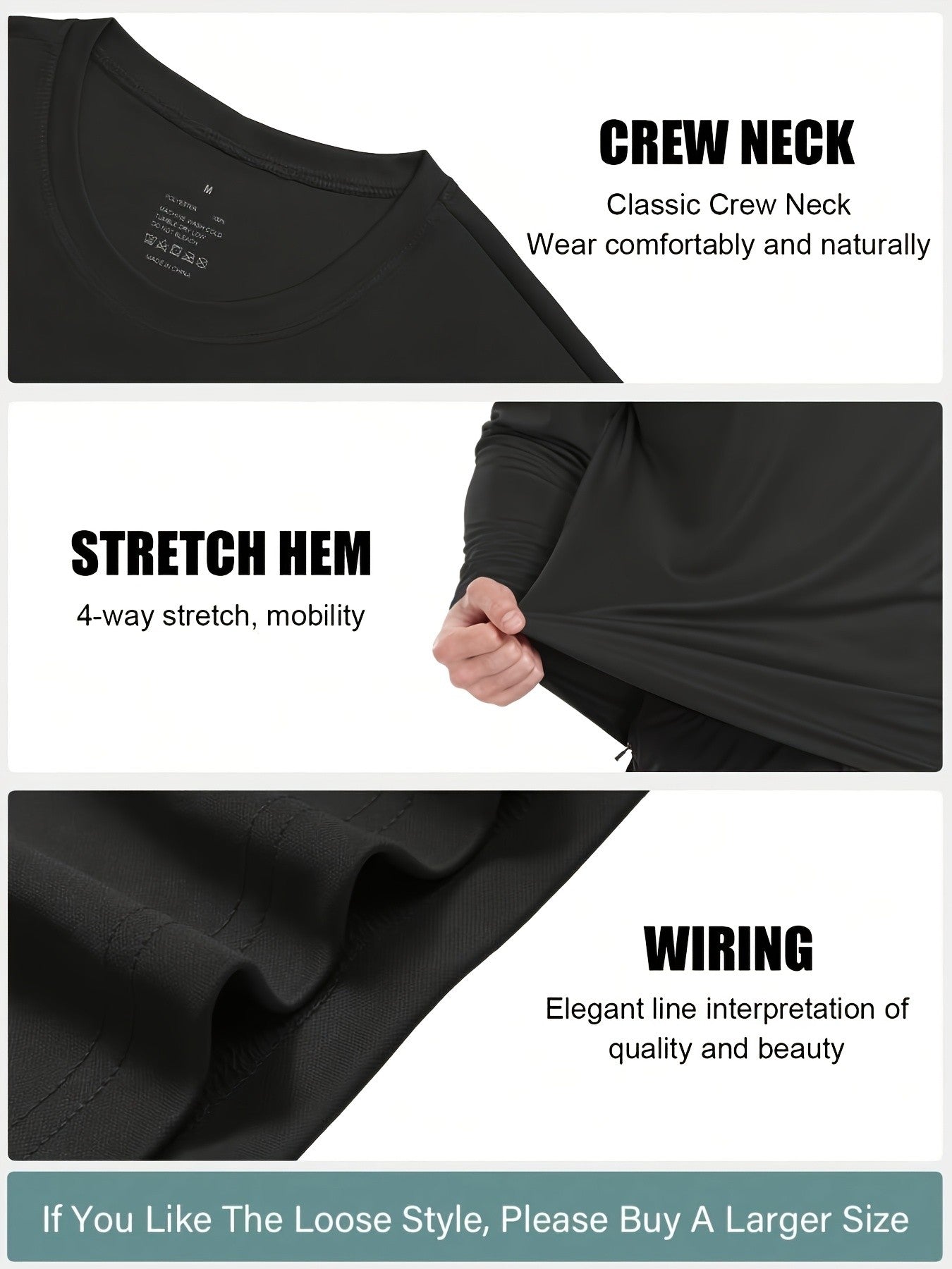 Quick-Dry Long Sleeve Sports T-Shirts for Men 5-Pack – Breathable Moisture-Wicking Athletic Workout Shirts Running Gym Training S-XXL