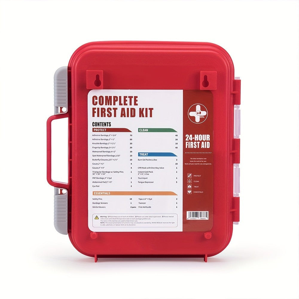 OSHA All-Purpose First Aid Kit – Professional Medical Supplies for Home Office Outdoor Emergency Business, Bandages Gauze Burn Gel Cold Pack Gloves Included